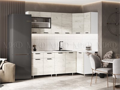 Кухня Рио NEW угловая 2.2х1.0м  дуб крафт белый Столешница Антарес pn26mf_2141038071