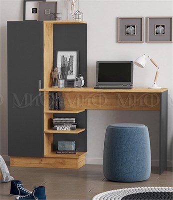 Стол компьютерный №1  Графит/Дуб Крафт pn26mf_1293301912