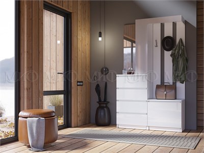 Прихожая Челси  Белый глянец/Белый pn26mf_978395515