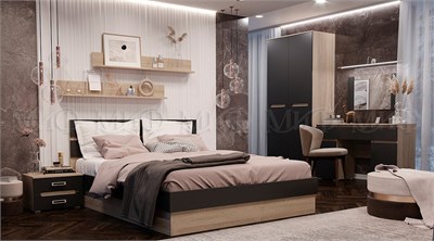 Спальня Ким Графит   Кровать 160 см pn26mf_110753477