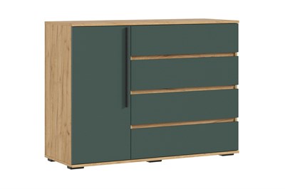 Норд Комод 1 дверь 4 ящика (1200) Дуб Крафт / Изумрудный 08-219896 (383938)
