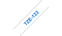 Brother Наклейка ламинированная TZE133 (12мм синий шрифт на прозрачном фоне, длина 8м)