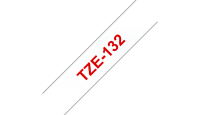 Brother Лента ламинированная в кассете для печати наклеек TZE-132 (красным на прозрачном фоне, 12 мм) 8 м