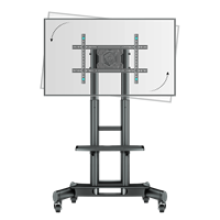 ОНКРОН ONKRON стойка для телевизора с кронштейном 40"-75", мобильная, чёрная TS1551R (ROTO) поворот в портретный режим TS1551R-mrv