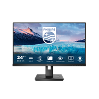 PHILIPS Монитор LCD 23.8'' [16:9] 1920х1080(FHD) IPS, nonGLARE, 75 Hz, 300 cd/m2, H178°/V178°, 1000:1, 50М:1, 16.7M, 4ms, HDMI, DP, USB-C, USB-Hub, Height adj, Pivot, Tilt, Swivel, Speakers, 3Y, Black 243S1 (00/01)-mrv1