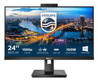 PHILIPS Монитор LCD 23.8'' 16:9 1920х1080(FHD) IPS, nonGLARE, 75 Hz, 300 cd/m2, H178°/V178°, 1000:1, 50М:1, 16.7M, 4ms, HDMI, DP, 2xUSB-C, USB-Hub, Height adj, Pivot, Tilt, Swivel, Speakers, Camera, 3Y, Black 243B1JH (00/01)-mrv1