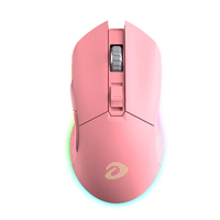 Dareu Мышь игровая беспроводная Dareu EM901 Pink (розовый), DPI 600-10000, подсветка RGB, подключение: проводное+2.4GHz, размер 125x67x39мм
