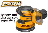 INGCO_PowerTools Аккумуляторная эксцентриковая шлифмашина Li-Ion 20В, Ingco CROSLI2001 CROSLI2001-mrv