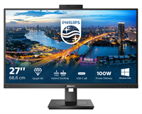 PHILIPS Монитор LCD 27'' 16:9 2560х1440(WQHD) IPS, nonGLARE, 75 Hz, 350 cd/m2, H178°/V178°, 1000:1, 50М:1, 16.7M, 4ms, HDMI, DP, 2xUSB-C, USB-Hub, Height adj, Pivot, Tilt, Swivel, Speakers, Camera, 3Y, Black