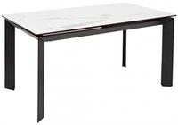 Стеклянный стол Cremona 140 matte statuario белый мрамор матовый / черный 518857-mwdvl