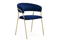 Стул на металлокаркасе Kamelia 1 dark blue / gold - комплект из 4 шт 15715-mwdvl