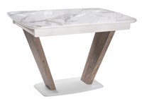 Стол на тумбе Петир дуб с пилением / белая шагрень 462110-mwdvl