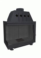 Каминная топка ЭкоКамин Альфа 1000 LB два стекла левая черный шамот 8206-mkspnmkkov