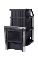 Банная печь Сибирь с закрытой каменкой, панорамное стекло 24039-mkspnmkkov