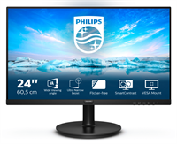 PHILIPS Монитор LCD 23.8'' 16:9 1920х1080(FHD) VA, nonGLARE, 75 Hz, 250 cd/m2, H178°/V178°, 3000:1, 16.7M, 4ms, VGA, HDMI, Tilt, Black 241V8L (00/01)-mrv