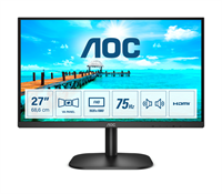 AOC Монитор LCD 27'' 16:9 1920х1080(FHD) VA, nonGLARE, 250cd/m2, H178°/V178°, 4000:1, 20M:1, 16.7M, 4ms, VGA, HDMI, Tilt, Speakers, Black 27B2AM-mrv0