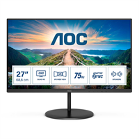 AOC Монитор LCD 27'' 16:9 2560х1440(WQHD) IPS, nonGLARE, 75 Hz, 250 cd/m2, H178°/V178°, 1000:1, 20М:1, 16.7M, 4ms, HDMI, DP, Tilt, Speakers, Audio out, Black Q27V4EA-mrv