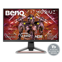 BenQ Монитор LCD 27'' [16:9] 3840x2160(UHD 4K) IPS, nonGLARE, 144 Hz, 300 cd/m2, H178°/V178°, 1000:1, 1.07B, 1ms, 2xHDMI, DP, Height adj, Pivot, Tilt, Swivel, Speakers, 3Y, Black EX2710U-mrv1