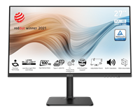 MSI Монитор LCD Modern MD272XP 27'' 16:9 1920х1080(FHD) IPS, 100 Hz, 300 cd/m2, H178°/V178°, 1000:1, 16.7M, 4ms, HDMI, DP, Height adj, Pivot, Tilt, Speakers, 1Y, Black 9S6-3PB19H-232-mrv1