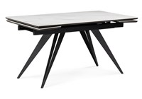 Керамический стол Дарвин 140(200)х80 белый мрамор snow white / черный 612179-mwdvl