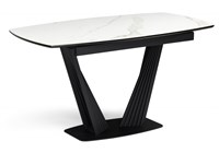 Керамический стол Вейл 140(180)х80 белый мрамор snow white / черный 614248-mwdvl