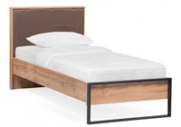 Односпальная кровать Iris 90х200 металл дуб вотан / черный муар 406519-mwdvl