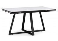 Керамический стол Памелла 140(200)х80х75 белый мрамор snow white / черный 612193-mwdvl