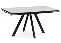 Керамический стол Вилли 140(200)х80 белый мрамор snow white / черный 612195-mwdvl