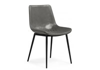 Стул на металлокаркасе Алеида серая экокожа / черный глянец - комплект из 2 шт 610746-mwdvl