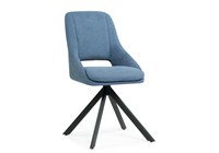 Стул на металлокаркасе Оливер крутящийся синий / черный - комплект из 2 шт 612666-mwdvl