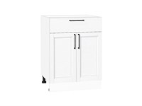 Шкаф нижний с 2-мя дверцами и ящиком Сканди Дуб Вотан, White Softwood, 800 406703094