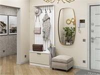 Прихожая  Стиль-01, каркас ЛДСП  Белый, фасад МДФ  Cream Silk,  2070*800*380 sppr5VVTtoAR77431