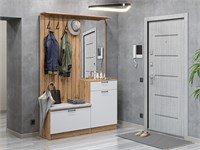 Прихожая  Стиль-02, каркас ЛДСП  Дуб Вотан, фасад ЛДСП  White In 2S,  2090*1400*380 sppr5VVTtoAR64959