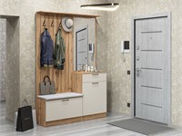 Прихожая  Стиль-02, каркас ЛДСП  Дуб Вотан, фасад ЛДСП  Cashmere In 2S,  2090*1400*380 sppr5VVTtoAR63303