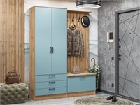 Прихожая  Стиль-03, каркас ЛДСП  Дуб Вотан, фасад ЛДСП  Grey-green In 2S,  2110*1600*380 sppr5VVTtoAR64965