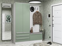 Прихожая  Стиль-03, каркас ЛДСП  Белый, фасад МДФ  Silky Mint,  2110*1600*380 sppr5VVTtoAR59900
