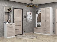 Прихожая  Стиль-04, каркас ЛДСП  Белый, фасад МДФ  Cappuccino Veralinga,  2110*2200*380 sppr5VVTtoAR59909
