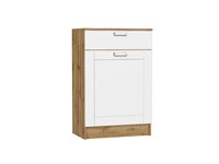 Тумба Стиль ТБ-601 с ящиком Дуб Вотан, White Silk, Лофт, каркас ЛДСП  Дуб Вотан, фасад МДФ  White Silk,  907*600*380 sppr5VVTtoAR74513