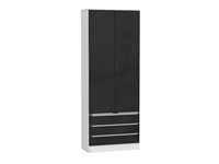 Шкаф двухстворчатый Стиль ШК-803 с ящиками Белый, Anthracite, каркас ЛДСП  Белый, фасад МДФ  Anthracite,  2110*800*376 sppr5VVTtoAR63285