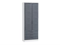 Шкаф двухстворчатый Стиль ШК-803 с ящиками Белый, Graphite Softwood, каркас ЛДСП  Белый, фасад МДФ  Graphite Softwood,  2110*800*376 sppr5VVTtoAR59908