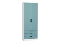 Шкаф двухстворчатый Стиль ШК-803 с ящиками Белый, Grey-green In 2S, каркас ЛДСП  Белый, фасад ЛДСП  Grey-green In 2S,  2110*800*376 sppr5VVTtoAR63266
