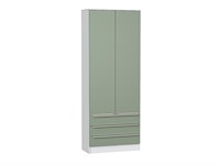 Шкаф двухстворчатый Стиль ШК-803 с ящиками Белый, Silky Mint, каркас ЛДСП  Белый, фасад МДФ  Silky Mint,  2110*800*376 sppr5VVTtoAR59867