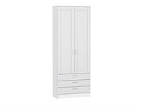 Шкаф двухстворчатый Стиль ШК-803 с ящиками Белый, Super White, каркас ЛДСП  Белый, фасад МДФ  Super White,  2110*800*376 sppr5VVTtoAR63255