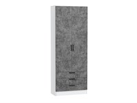 Шкаф двухстворчатый Стиль ШК-803 с ящиками Белый, Temple Stone 2S, каркас ЛДСП  Белый, фасад ЛДСП  Temple Stone 2S,  2110*800*376 sppr5VVTtoAR59871