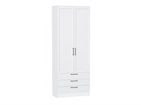 Шкаф двухстворчатый Стиль ШК-803 с ящиками Белый, White Silkwood, каркас ЛДСП  Белый, фасад МДФ  White Silkwood,  2110*800*376 sppr5VVTtoAR74538