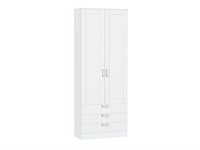 Шкаф двухстворчатый Стиль ШК-803 с ящиками Белый, White Silk, Лофт, каркас ЛДСП  Белый, фасад МДФ  White Silk,  2110*800*376 sppr5VVTtoAR74514