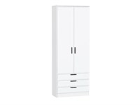 Шкаф двухстворчатый Стиль ШК-803 с ящиками Белый, White Silk, Фрейм, каркас ЛДСП  Белый, фасад МДФ  White Silk,  2110*800*376 sppr5VVTtoAR68720