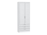 Шкаф двухстворчатый Стиль ШК-803 с ящиками Белый, White Softwood, каркас ЛДСП  Белый, фасад МДФ  White Softwood,  2110*800*376 sppr5VVTtoAR65660