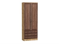 Шкаф двухстворчатый Стиль ШК-803 с ящиками Дуб Вотан, Brown Dreamline, каркас ЛДСП  Дуб Вотан, фасад МДФ  Brown Dreamline,  2110*800*376 sppr5VVTtoAR65655