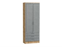 Шкаф двухстворчатый Стиль ШК-803 с ящиками Дуб Вотан, Grey Softwood, каркас ЛДСП  Дуб Вотан, фасад МДФ  Grey Softwood,  2110*800*376 sppr5VVTtoAR65667